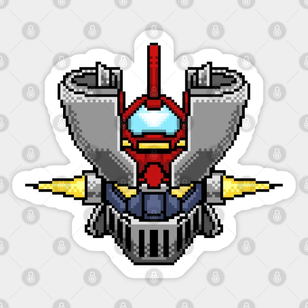 Mazinger Z 8bit - Mazinger Z - Sticker | TeePublic